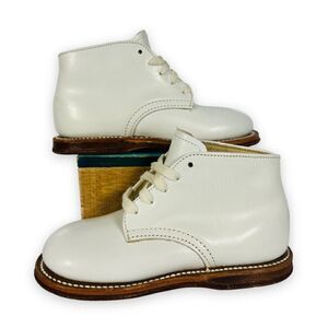 Tarso Pronator Outflare Vintage Made in USA Smocked Style Boots White Toddler 6C